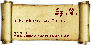 Szkenderovics Mária névjegykártya